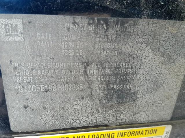 1G1ZC5E19BF362835 - 2011 CHEVROLET MALIBU 1LT 蓝色 照片 10