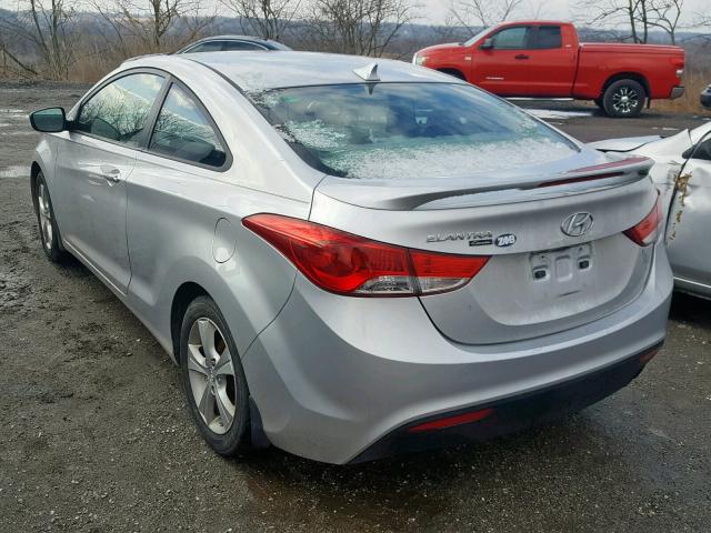 KMHDH6AE0DU013719 - 2013 HYUNDAI ELANTRA CO SILVER photo 3