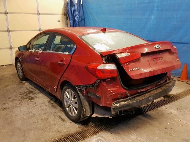 KNAFX4A85E5197787 - 2014 KIA FORTE EX RED photo 3