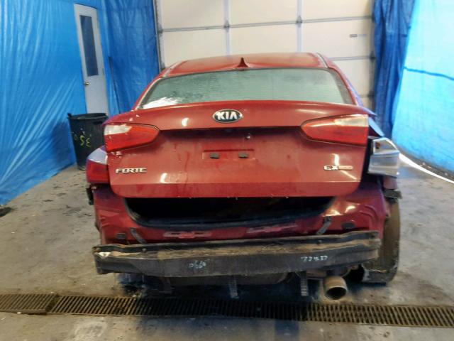 KNAFX4A85E5197787 - 2014 KIA FORTE EX RED photo 9