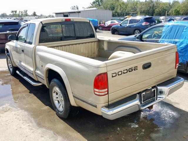 1B7GL42N32S724326 - 2002 DODGE DAKOTA SLT GOLD photo 3