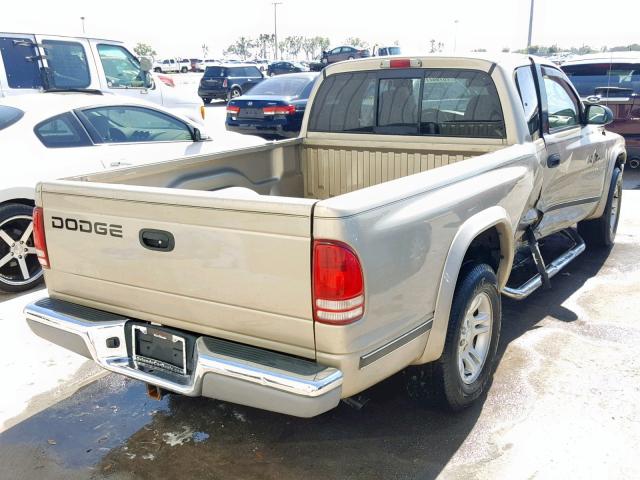 1B7GL42N32S724326 - 2002 DODGE DAKOTA SLT GOLD photo 4