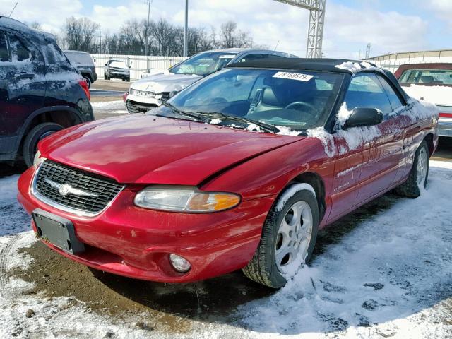 3C3EL55H2YT315278 - 2000 CHRYSLER SEBRING JX RED photo 2