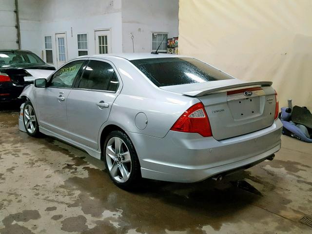 3FAHP0DC9AR407390 - 2010 FORD FUSION SPO SILVER photo 3