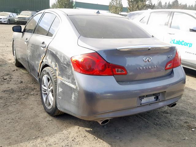 JN1DV6AR9BM652584 - 2011 INFINITI G25 GRAY photo 3