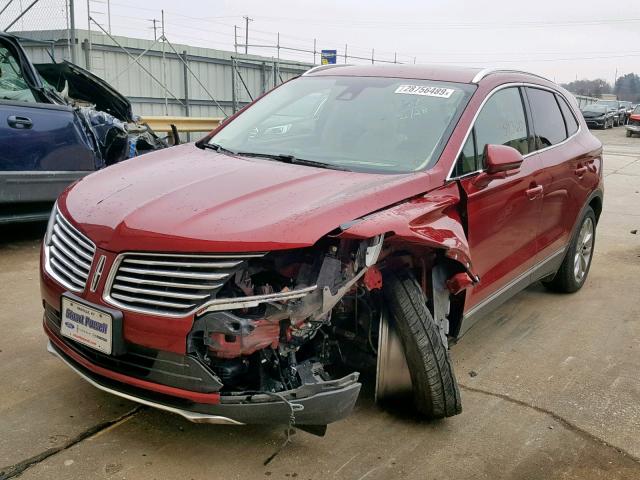 5LMTJ2AH2FUJ15106 - 2015 LINCOLN MKC MAROON photo 2