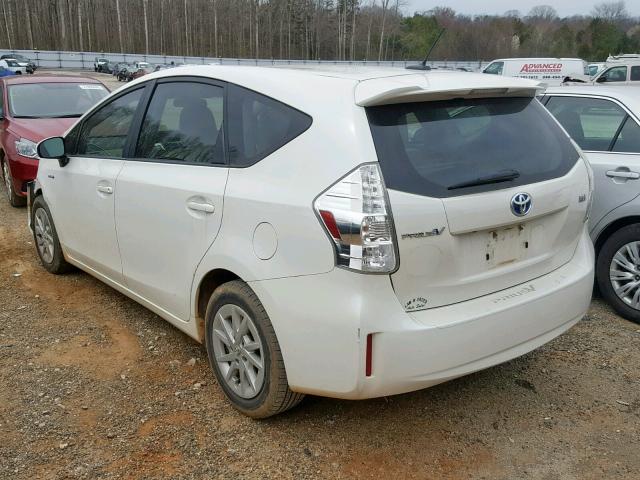 JTDZN3EU2C3050102 - 2012 TOYOTA PRIUS V WHITE photo 3