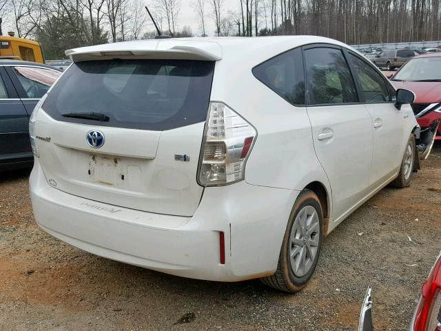 JTDZN3EU2C3050102 - 2012 TOYOTA PRIUS V WHITE photo 4