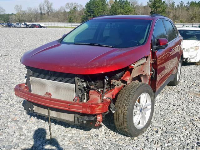 2FMTK3J84FBB64478 - 2015 FORD EDGE SEL RED photo 2