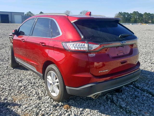 2FMTK3J84FBB64478 - 2015 FORD EDGE SEL RED photo 3