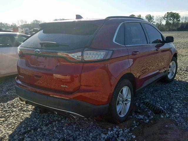 2FMTK3J84FBB64478 - 2015 FORD EDGE SEL RED photo 4