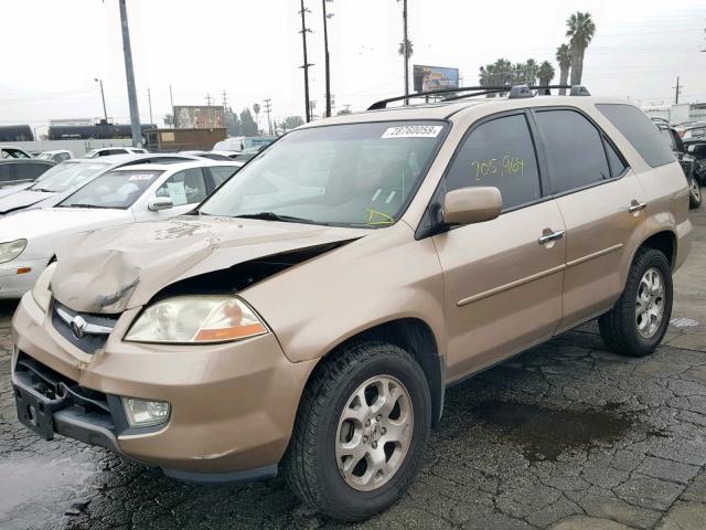 2HNYD188X2H515913 - 2002 ACURA MDX TOURIN GOLD photo 2