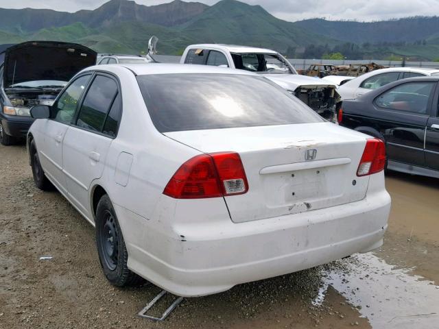 2HGES16534H502769 - 2004 HONDA CIVIC LX WHITE photo 3