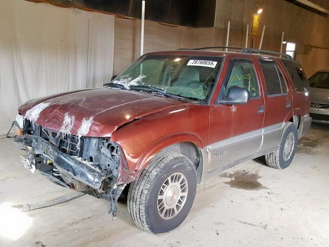 1GKDT13W7W2572523 - 1998 GMC JIMMY MAROON photo 2