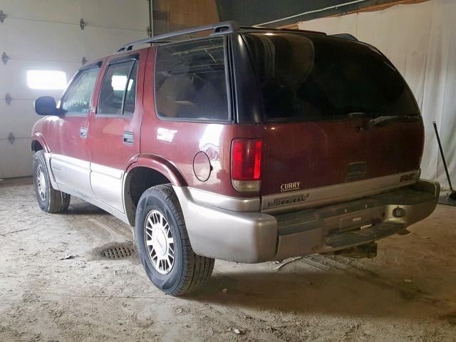 1GKDT13W7W2572523 - 1998 GMC JIMMY MAROON photo 3