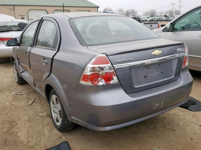 KL1TD56E79B664144 - 2009 CHEVROLET AVEO LS GRAY photo 3