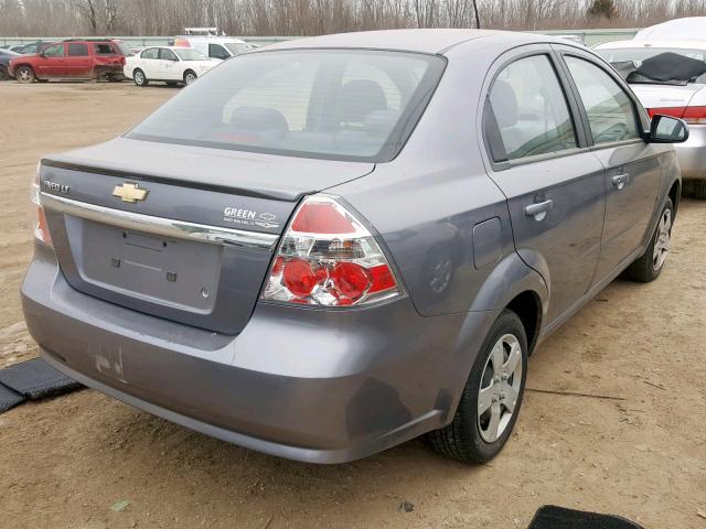 KL1TD56E79B664144 - 2009 CHEVROLET AVEO LS GRAY photo 4