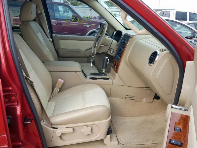 1FMEU64E68UA70055 - 2008 FORD EXPLORER E RED photo 5