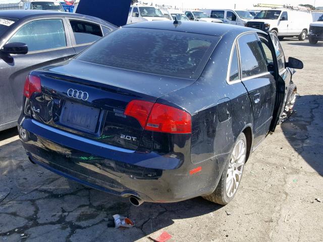 WAUAF78E08A136630 - 2008 AUDI A4 2.0T BLACK photo 4