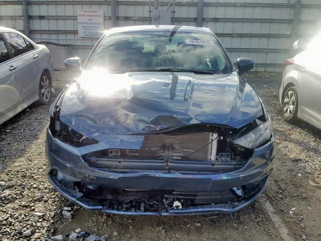 3FA6P0LU7JR116923 - 2018 FORD FUSION SE BLUE photo 9