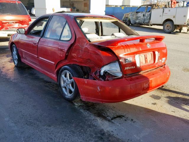 3N1AB51DX3L726875 - 2003 NISSAN SENTRA SE- RED photo 3