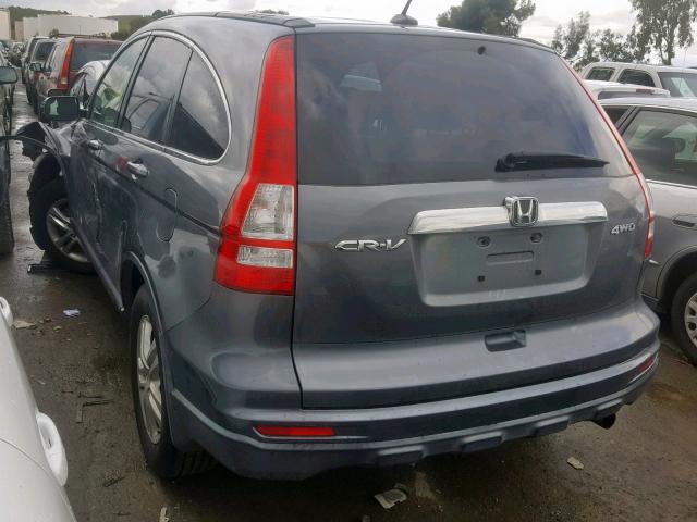 JHLRE4H7XBC020066 - 2011 HONDA CR-V EXL GRAY photo 3