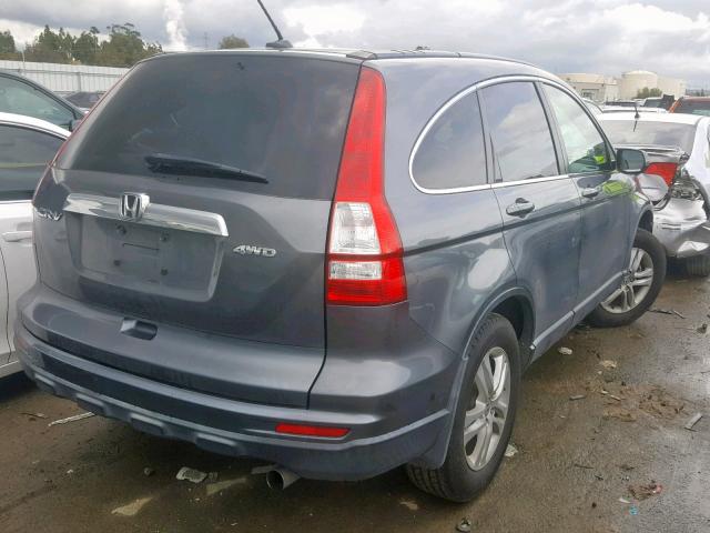 JHLRE4H7XBC020066 - 2011 HONDA CR-V EXL GRAY photo 4