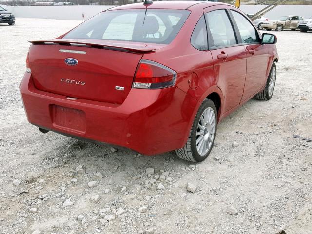 1FAHP3GN8BW133984 - 2011 FORD FOCUS SES RED photo 4