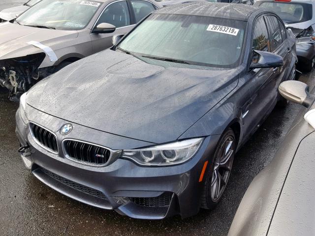 WBS3C9C50FP804954 - 2015 BMW M3 GRAY photo 2