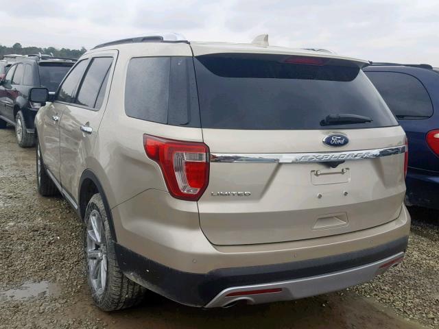 1FM5K7F84HGD39526 - 2017 FORD EXPLORER L GOLD photo 3