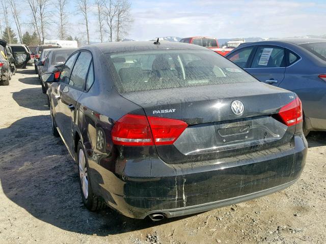 1VWAT7A34EC090222 - 2014 VOLKSWAGEN PASSAT S BLACK photo 3