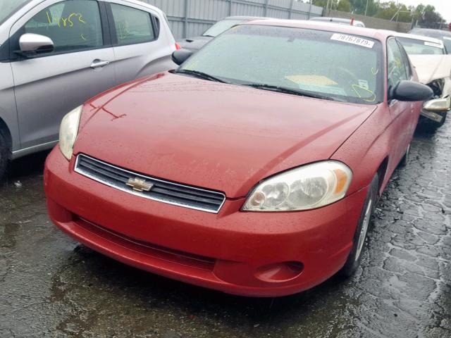 2G1WM15K569274154 - 2006 CHEVROLET MONTE CARL 勃艮第红 照片 2