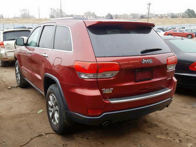 1C4RJFBG9EC453069 - 2014 JEEP GRAND CHER RED photo 3