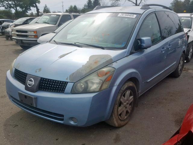 5N1BV28U24N303315 - 2004 NISSAN QUEST S BLUE photo 2