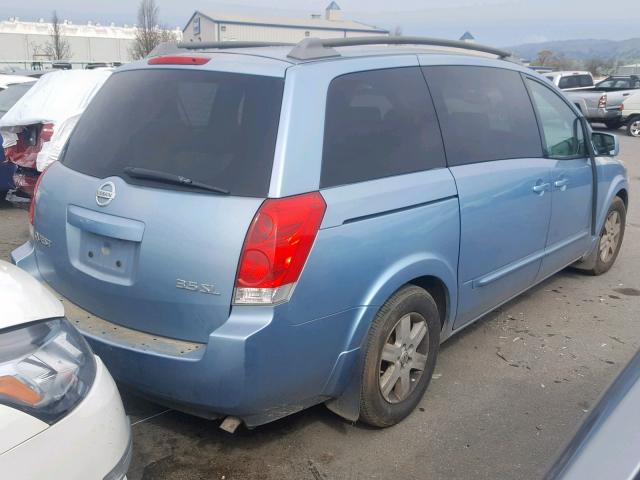 5N1BV28U24N303315 - 2004 NISSAN QUEST S BLUE photo 4