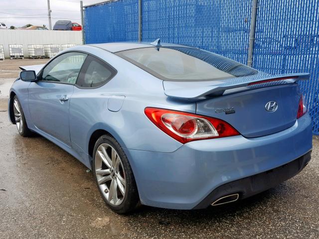 KMHHU6KH2AU028742 - 2010 HYUNDAI GENESIS CO BLUE photo 3