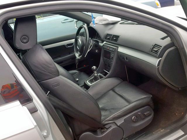 WAUGL78E08A150997 - 2008 AUDI S4 QUATTRO GRAY photo 5