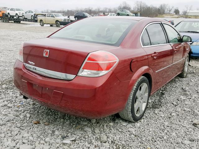 1G8ZS57B08F261430 - 2008 SATURN AURA XE RED photo 4