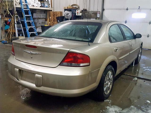 1C3EL56R74N111030 - 2004 CHRYSLER SEBRING LX GOLD photo 4