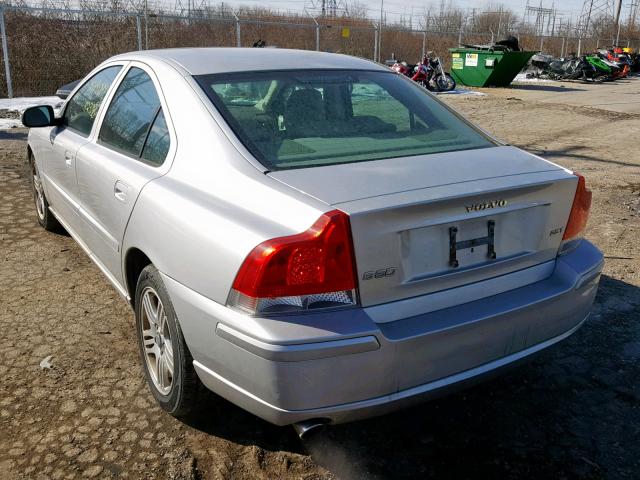 YV1RS592682687854 - 2008 VOLVO S60 2.5T SILVER photo 3