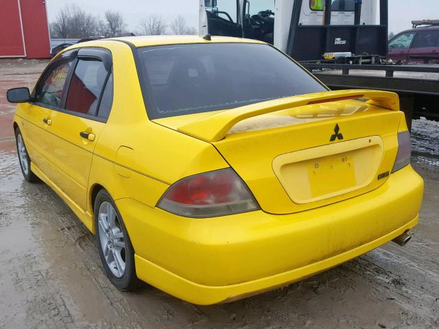 JA3AJ66F45U602124 - 2005 MITSUBISHI LANCER RAL YELLOW photo 3