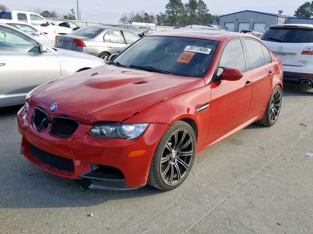 WBSVA93548E041754 - 2008 BMW M3 RED photo 2