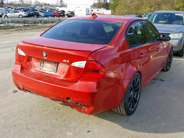 WBSVA93548E041754 - 2008 BMW M3 RED photo 4