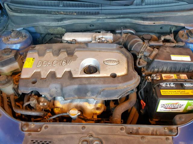 KNADE123266022309 - 2006 KIA RIO BLUE photo 7