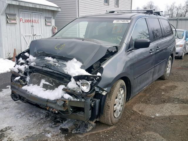 5FNRL38217B131486 - 2007 HONDA ODYSSEY LX GRAY photo 2