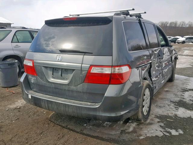 5FNRL38217B131486 - 2007 HONDA ODYSSEY LX GRAY photo 4