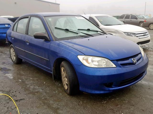 1HGES164X4L017622 - 2004 HONDA CIVIC DX BLUE photo 1