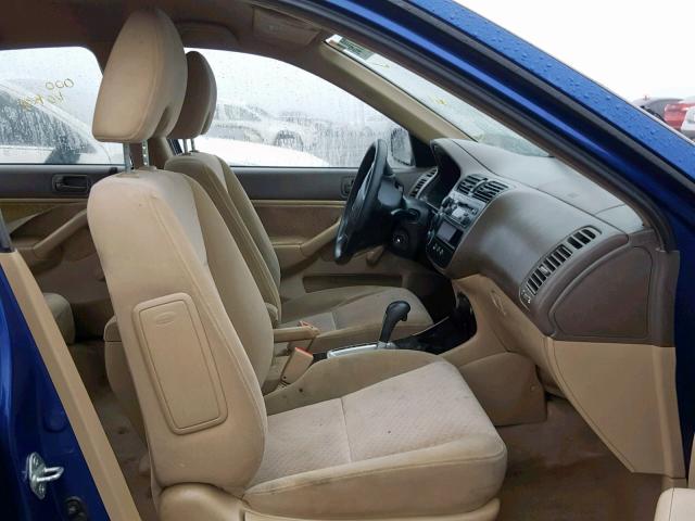 1HGES164X4L017622 - 2004 HONDA CIVIC DX BLUE photo 5