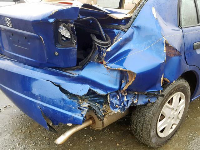 1HGES164X4L017622 - 2004 HONDA CIVIC DX BLUE photo 9