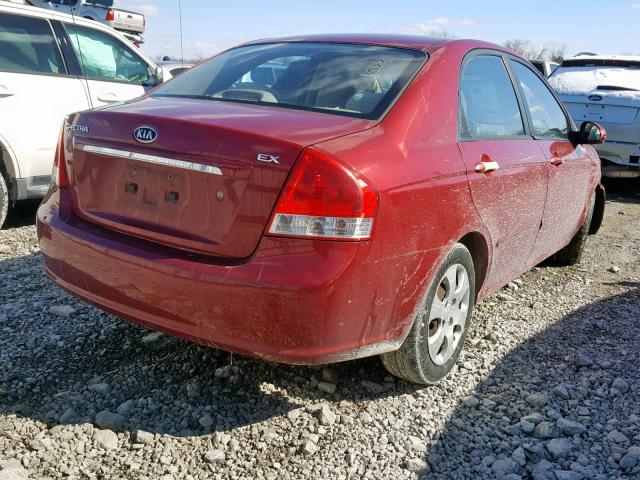 KNAFE221495656731 - 2009 KIA SPECTRA EX RED photo 4